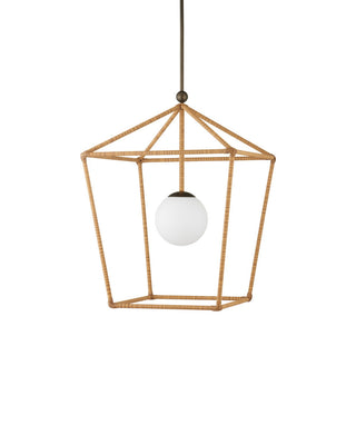 Denison One Light Outdoor Lantern in Natural / Bronze / Frosted White