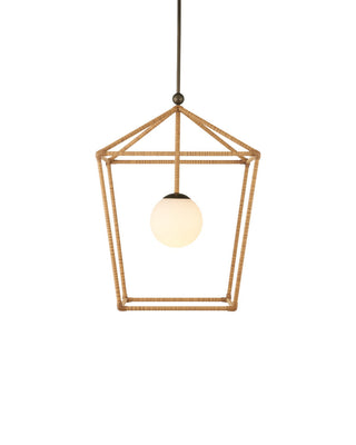 Denison One Light Outdoor Lantern in Natural / Bronze / Frosted White