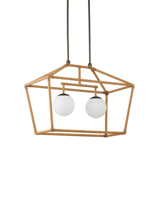 Denison Two Light Outdoor Lantern in Natural / Bronze / Frosted White
