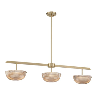 Hubbard LED Linear Chandelier in Noble Brass