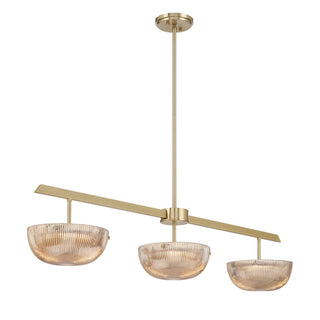 Hubbard LED Linear Chandelier in Noble Brass