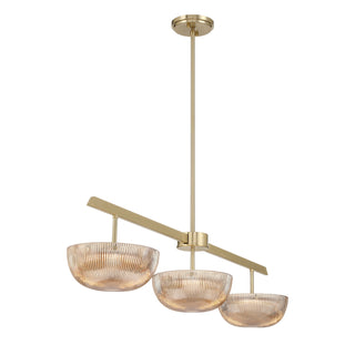 Hubbard LED Linear Chandelier in Noble Brass