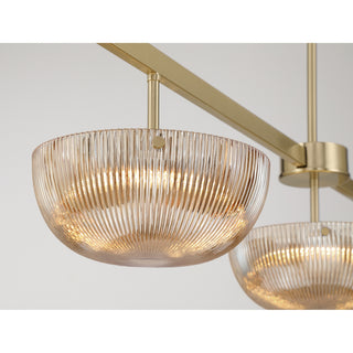Hubbard LED Linear Chandelier in Noble Brass