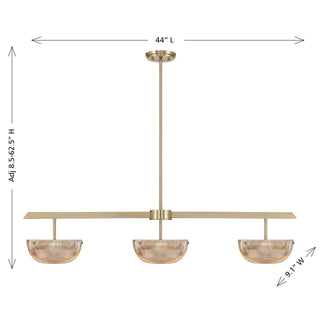 Hubbard LED Linear Chandelier in Noble Brass