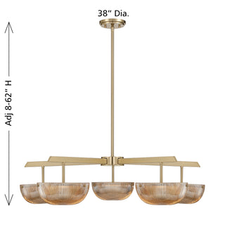 Hubbard LED Chandelier in Noble Brass