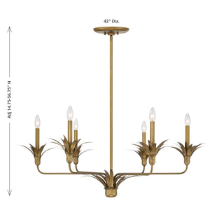 Strathmore Six Light Chandelier in Antique Patina