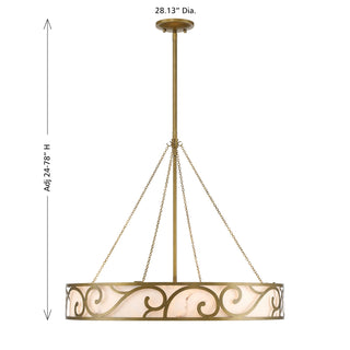 Halstead Eight Light Chandelier in Antique Patina