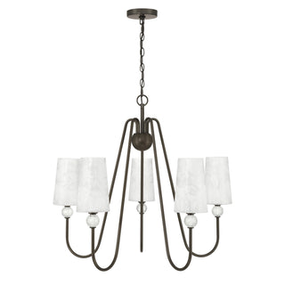 Sheldon Five Light Chandelier in Mediterranean Bronze