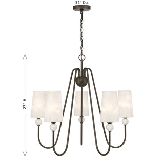 Sheldon Five Light Chandelier in Mediterranean Bronze