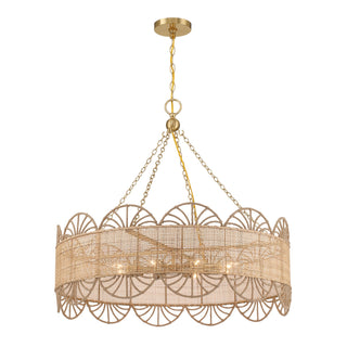 Shawnee Eight Light Chandelier in Warm Brass
