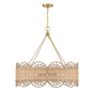 Shawnee Eight Light Chandelier in Warm Brass
