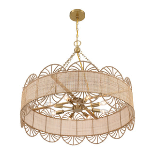 Shawnee Eight Light Chandelier in Warm Brass