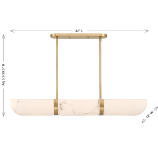 Chalfont Four Light Chandelier in Warm Brass