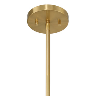 Cannon Six Light Chandelier in Warm Brass and Rope