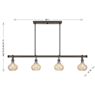 Sheriden Four Light Chandelier in Mediterranean Bronze