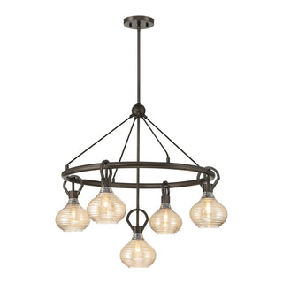 Sheriden Five Light Chandelier in Mediterranean Bronze
