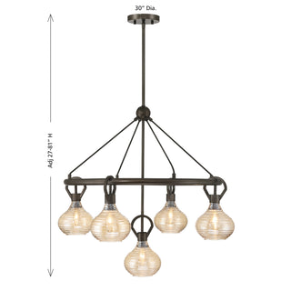 Sheriden Five Light Chandelier in Mediterranean Bronze