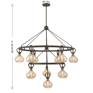 Sheriden Ten Light Chandelier in Mediterranean Bronze