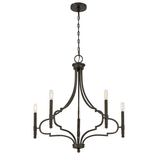 Woodlawn Five Light Chandelier in Mediterranean Bronze