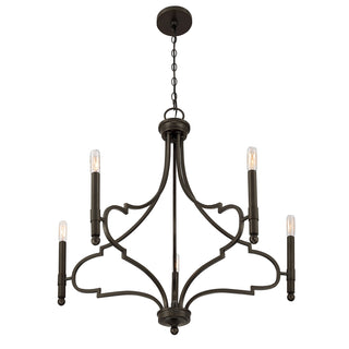 Woodlawn Five Light Chandelier in Mediterranean Bronze