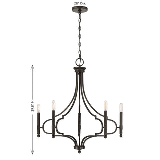 Woodlawn Five Light Chandelier in Mediterranean Bronze