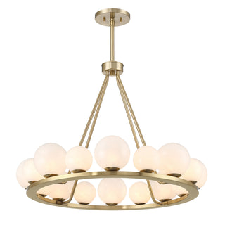 Loudon 16 Light Chandelier in Noble Brass