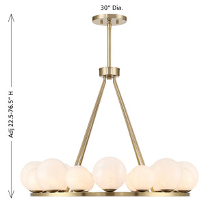 Loudon 16 Light Chandelier in Noble Brass