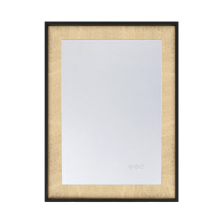 Corvalis LED Mirror in Sand Black and Gold Leaf