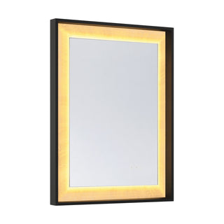 Corvalis LED Mirror in Sand Black and Gold Leaf
