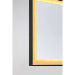Corvalis LED Mirror in Sand Black and Gold Leaf