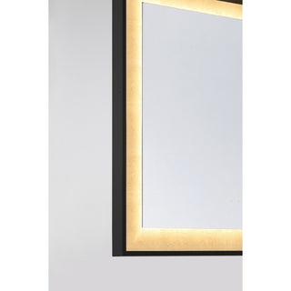 Corvalis LED Mirror in Sand Black and Gold Leaf