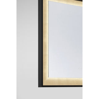 Corvalis LED Mirror in Sand Black and Gold Leaf