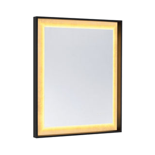 Corvalis LED Mirror in Sand Black and Gold Leaf