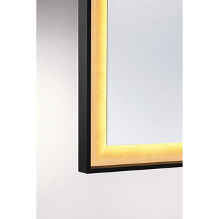 Corvalis LED Mirror in Sand Black and Gold Leaf