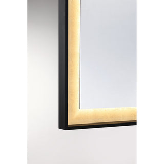 Corvalis LED Mirror in Sand Black and Gold Leaf