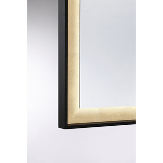 Corvalis LED Mirror in Sand Black and Gold Leaf