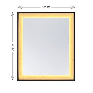 Corvalis LED Mirror in Sand Black and Gold Leaf