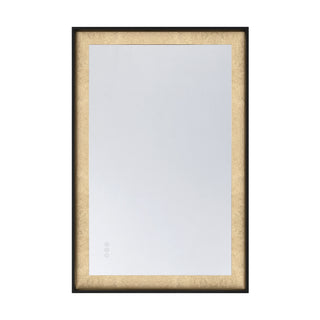 Corvalis LED Mirror in Sand Black and Gold Leaf