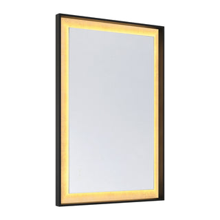 Corvalis LED Mirror in Sand Black and Gold Leaf