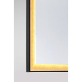 Corvalis LED Mirror in Sand Black and Gold Leaf