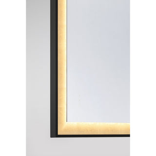 Corvalis LED Mirror in Sand Black and Gold Leaf