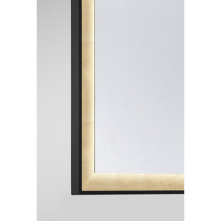 Corvalis LED Mirror in Sand Black and Gold Leaf