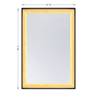 Corvalis LED Mirror in Sand Black and Gold Leaf