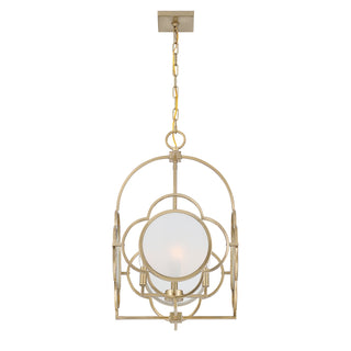 Damen Four Light Pendant in Noble Brass