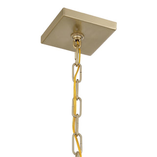 Damen Four Light Pendant in Noble Brass