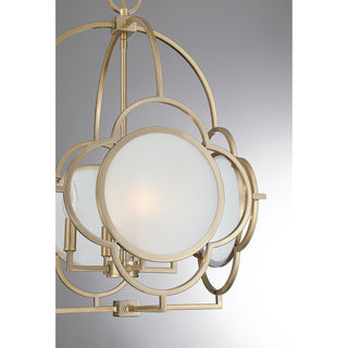 Damen Four Light Pendant in Noble Brass