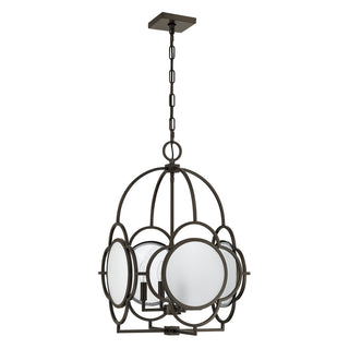 Damen Four Light Pendant in Mediterranean Bronze