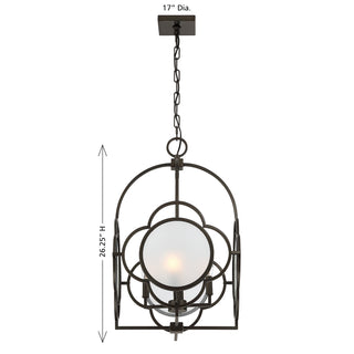 Damen Four Light Pendant in Mediterranean Bronze