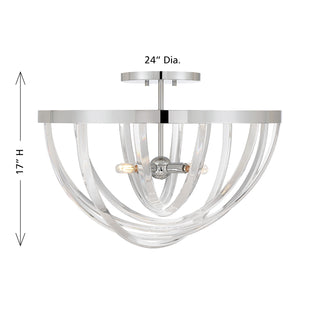 Jennings Four Light Semi-Flush Mount in Polished Chrome