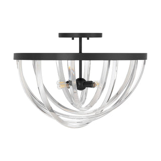 Jennings Four Light Semi-Flush Mount in Matte Black
